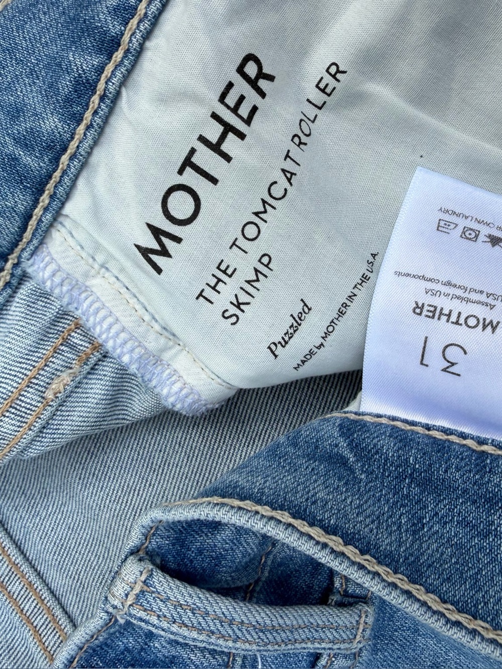 NWT Mother Tomcat Roller Skimp jeans in Puzzled sz 31 - Picture 6 of 13